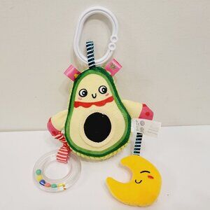 Toddler Infant Tumama Clip on Hanging Avocado Plush Toy Rattle Moon Tags Mirror